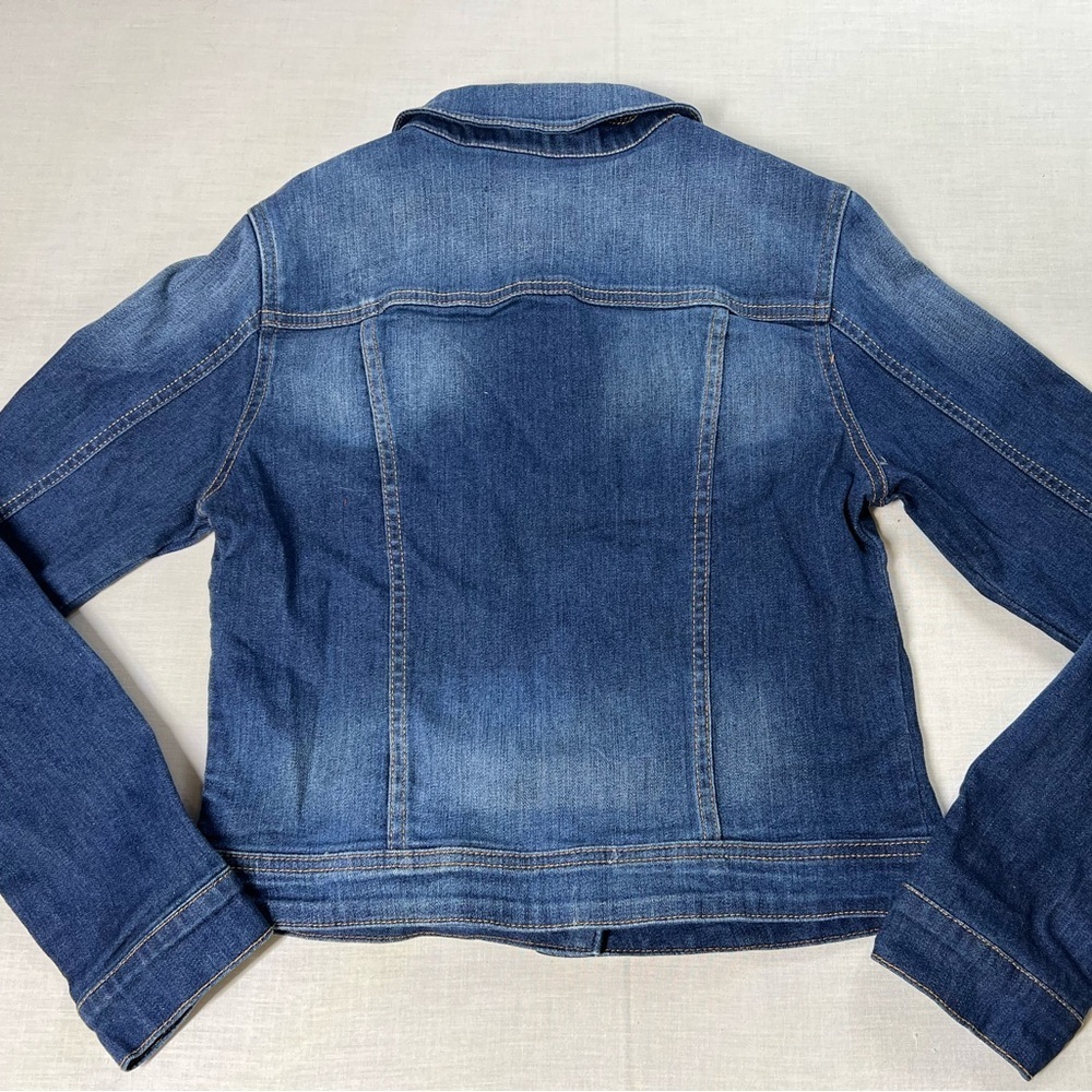 Kensie Jeans-Jean Jacket Size S Cropped Blue Denim Button Up. Dark Blue Wash - Picture 8 of 8